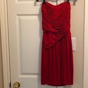 Express strapless red dress